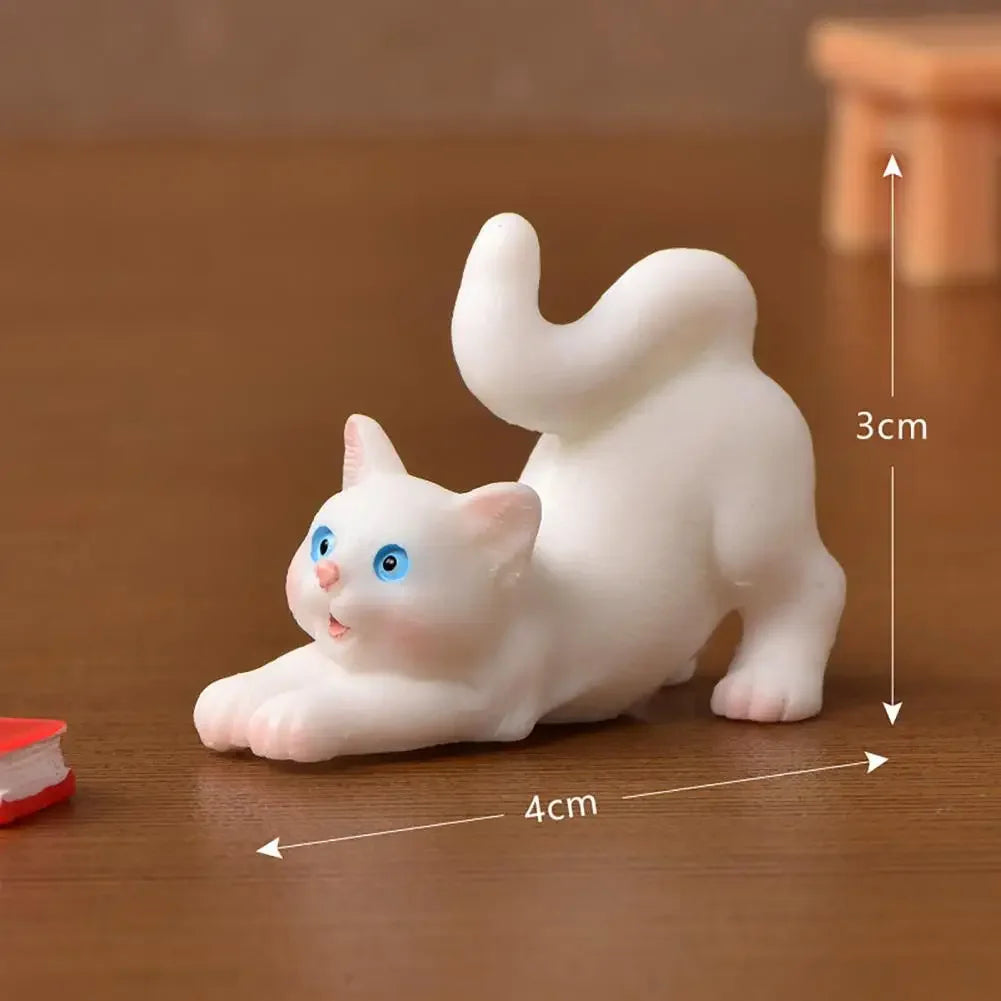 Real-looking  Great Cute Cat Figurines Display Toy Plastic Cat Ornament Multi-purpose   Kitten Accessories