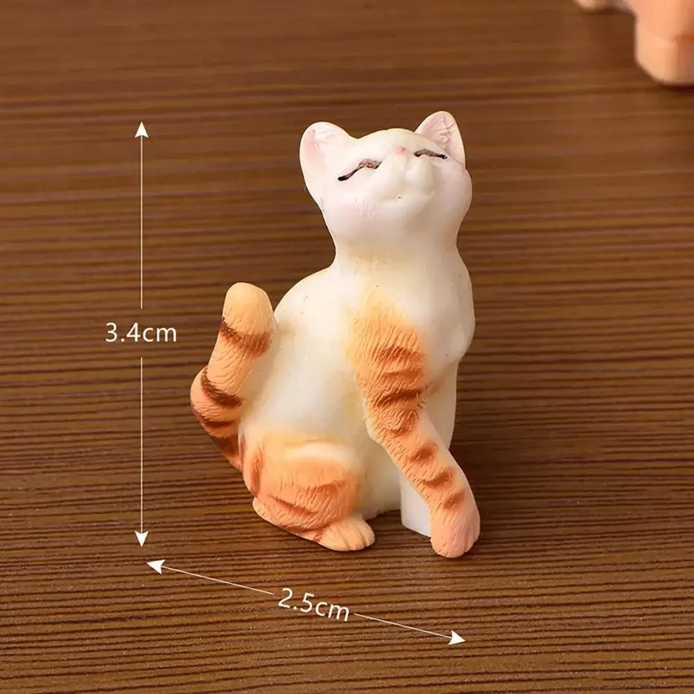 Real-looking  Great Cute Cat Figurines Display Toy Plastic Cat Ornament Multi-purpose   Kitten Accessories