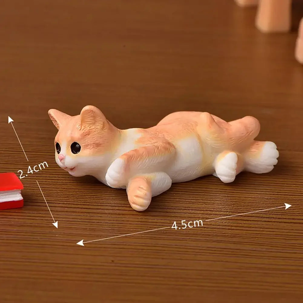 Real-looking  Great Cute Cat Figurines Display Toy Plastic Cat Ornament Multi-purpose   Kitten Accessories