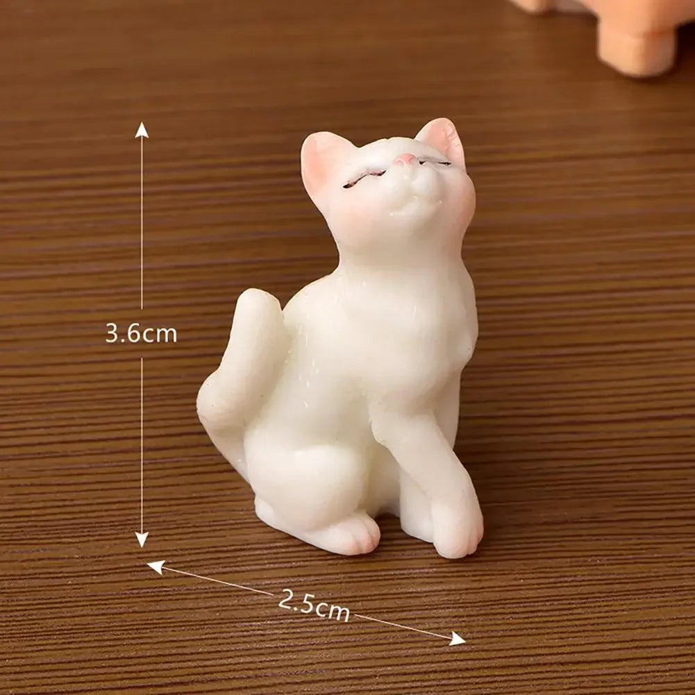 Real-looking  Great Cute Cat Figurines Display Toy Plastic Cat Ornament Multi-purpose   Kitten Accessories