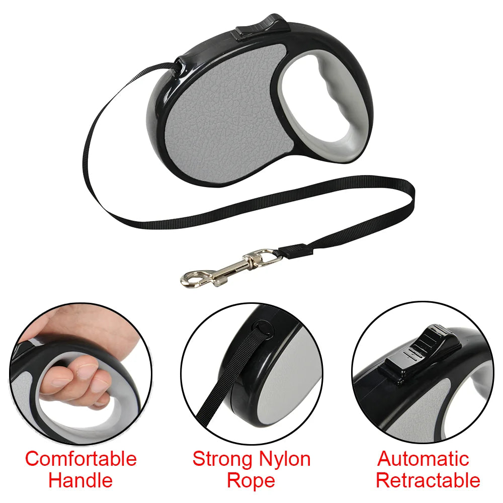 3/5M Automatic Retractable Dog Leash for Small Medium Dogs Cats Strong Nylon Pet Traction Rope Chihuahua Bulldog Puppy Supplies