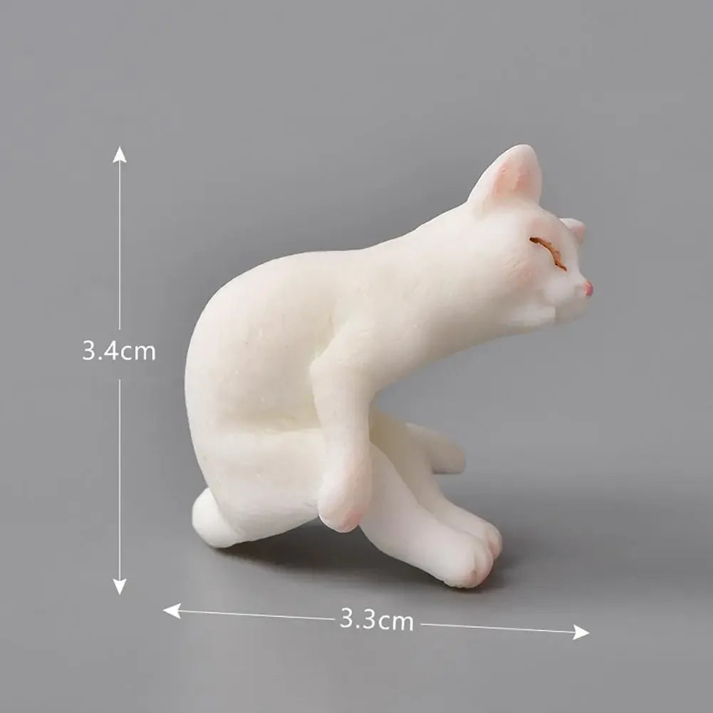 Real-looking  Great Cute Cat Figurines Display Toy Plastic Cat Ornament Multi-purpose   Kitten Accessories