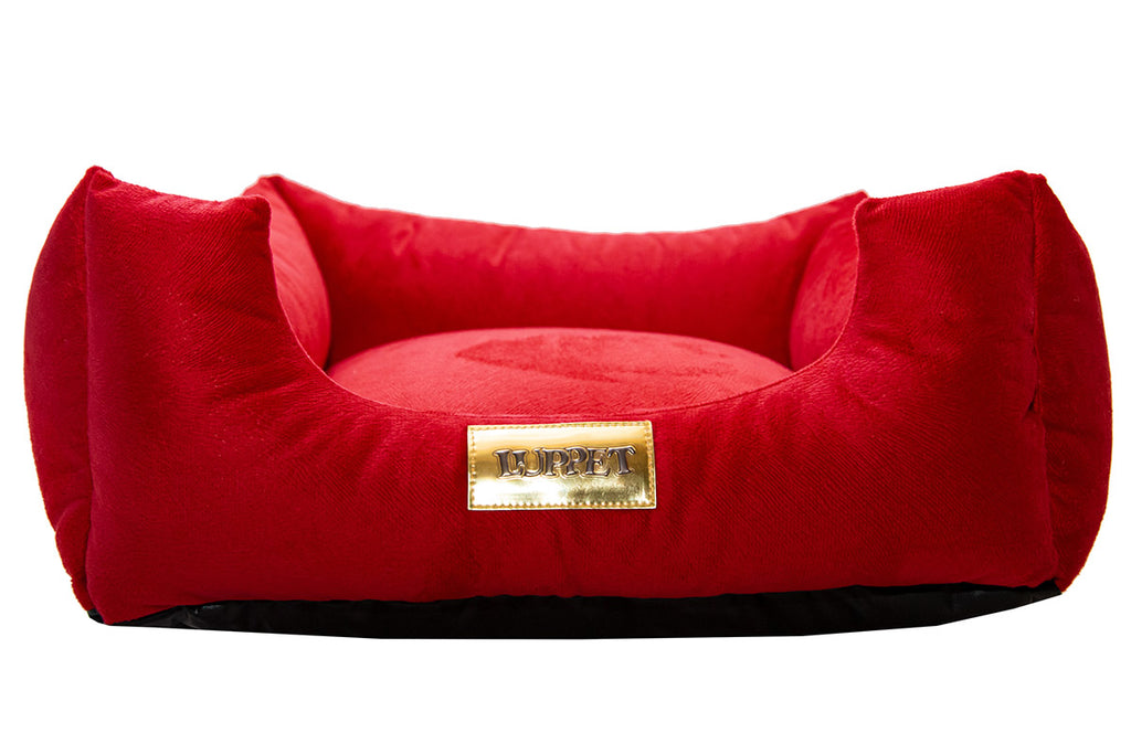 Cama Quadrada para Cachorro ou Gatos Super Luxo Luppet Vermelho Tamanho:G