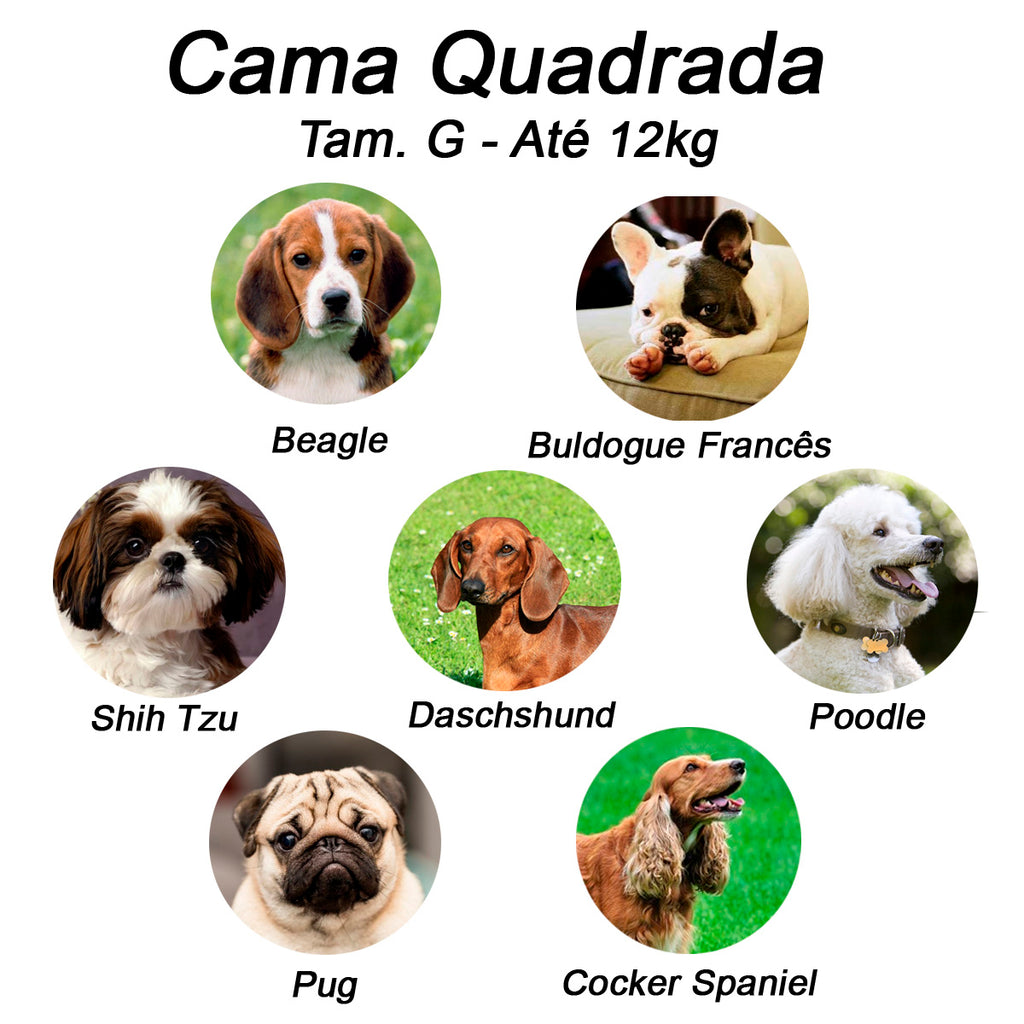 Cama Quadrada para Cachorro ou Gatos Super Luxo Luppet Vermelho Tamanho:G