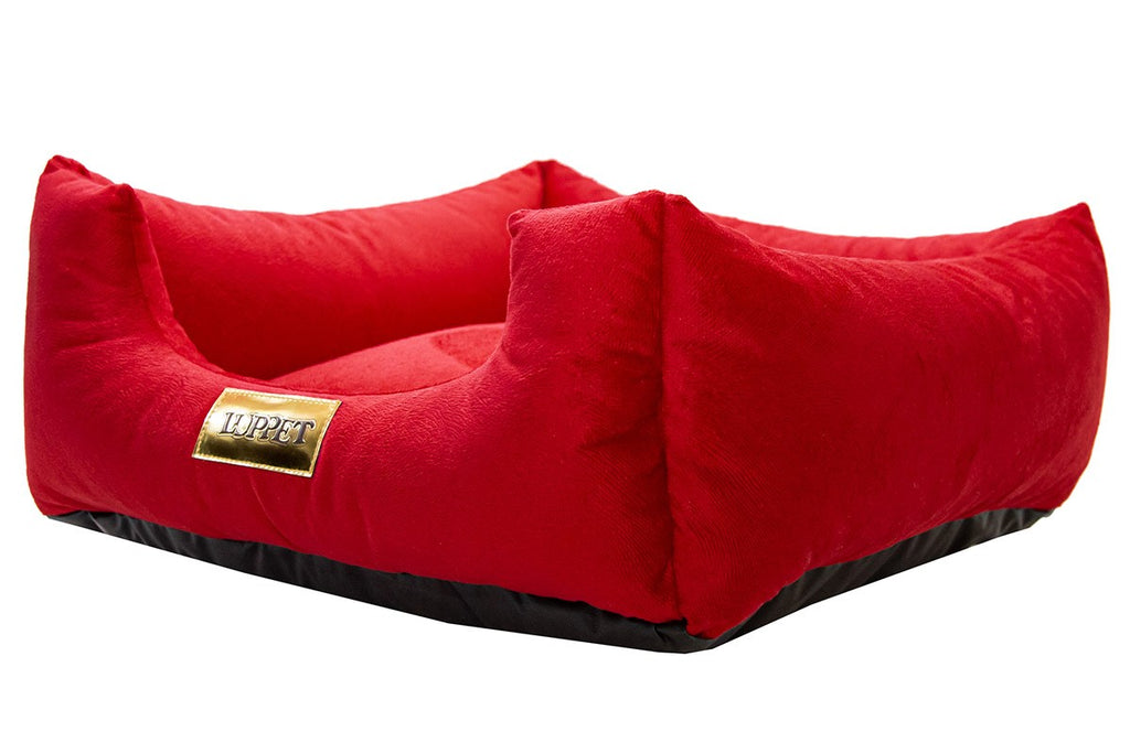 Cama Quadrada para Cachorro ou Gatos Super Luxo Luppet Vermelho Tamanho:G