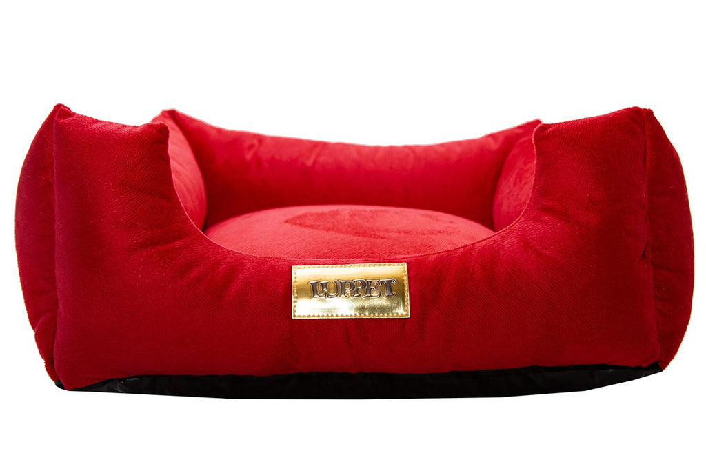 Cama Quadrada para Cachorro ou Gatos Super Luxo Luppet Vermelho Tamanho:G